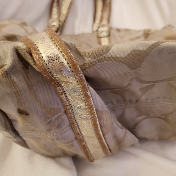 COACH poppy tote bag gold brown - Picture 5 of 13